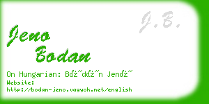 jeno bodan business card